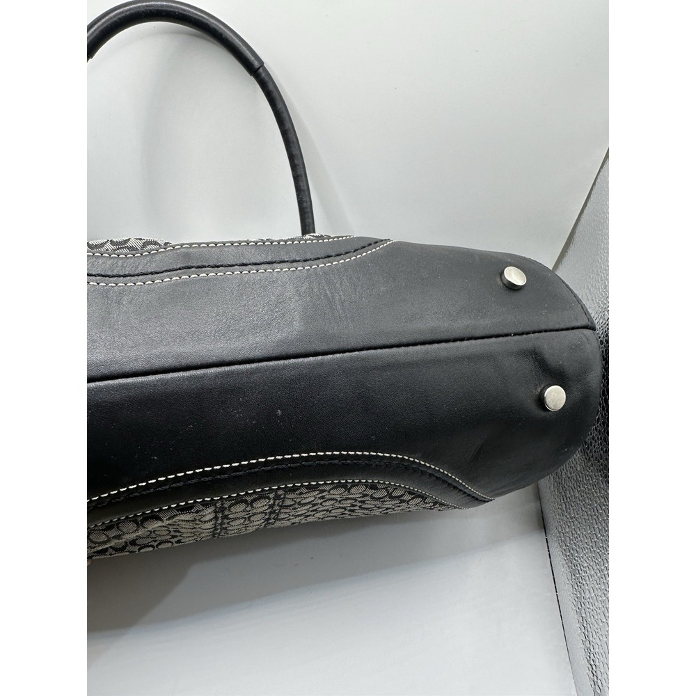 Vintage Coach F10929 Soho black signature C canvas satchel with leather trim - Picture 8 of 13